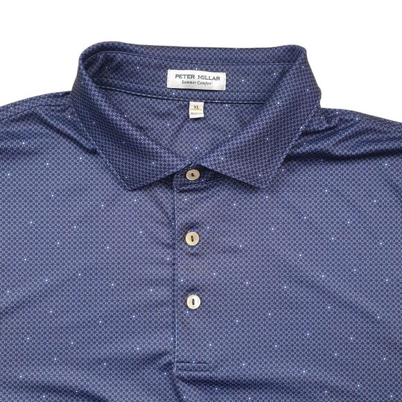 Peter Millar Summer Comfort North Star Golf Polo Shirt Mens XL Performance - Picture 1 of 9